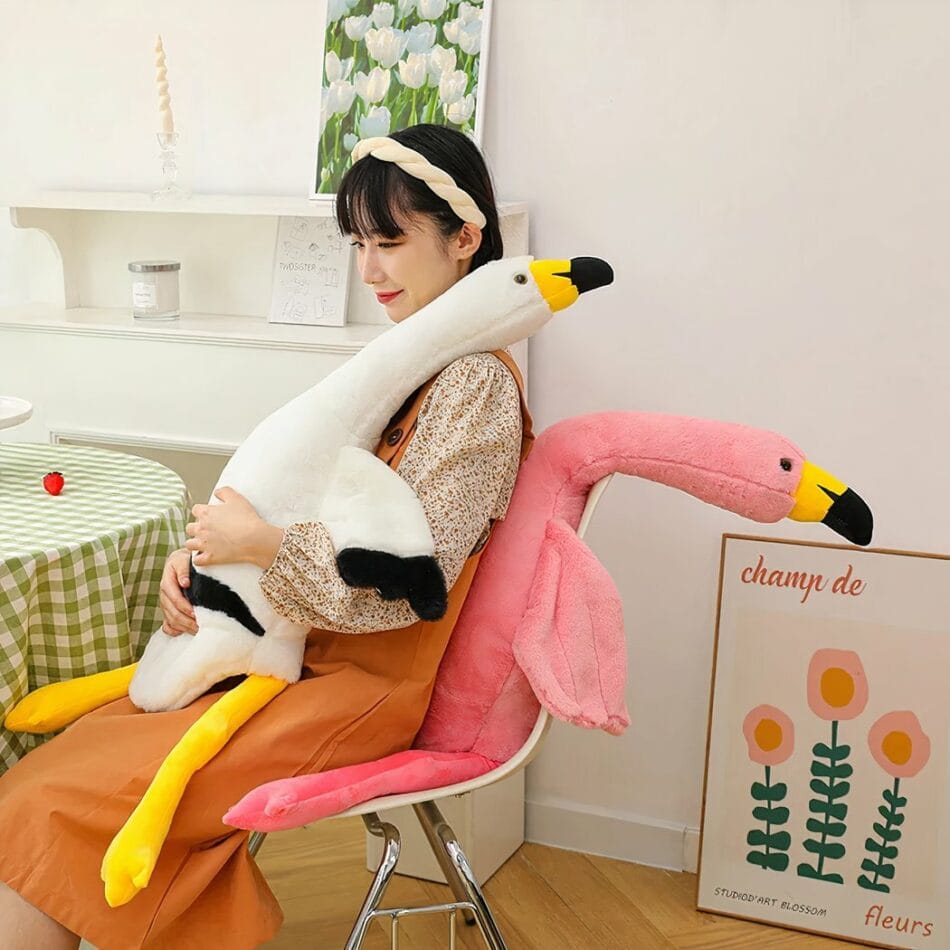 Reuzenknuffel Flamingo Roze of Wit 130 cm De Knuffel