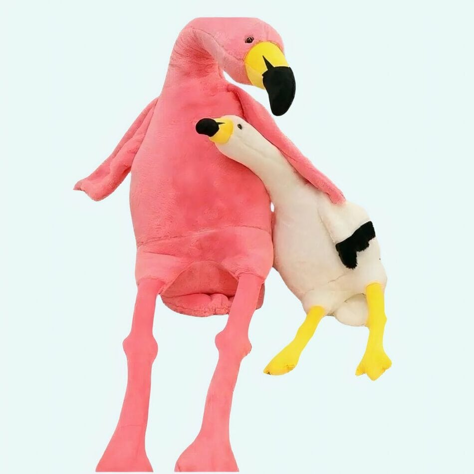Reuzenknuffel Flamingo Roze of Wit 130 cm De Knuffel