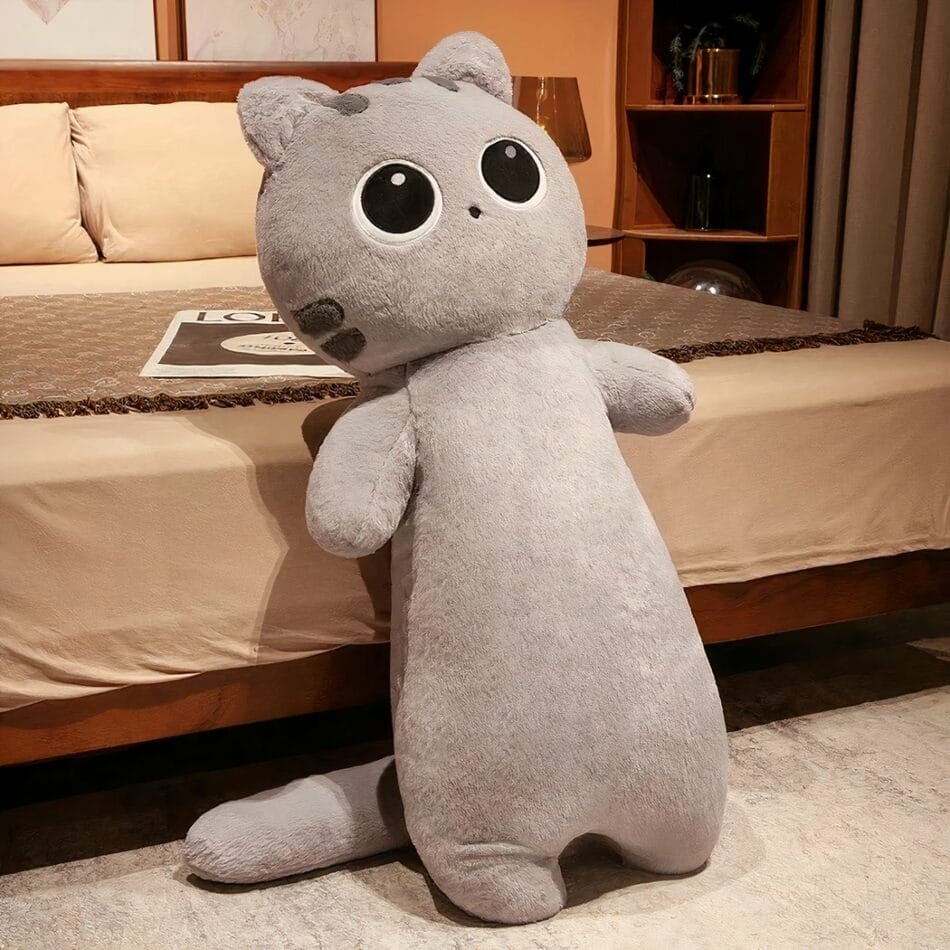 Reuzenknuffel Kat met Mohairachtige Vacht in Verschillende Kleuren XXL De Knuffel