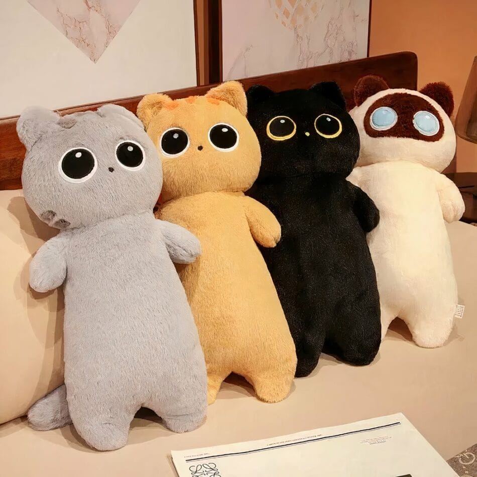 Reuzenknuffel Kat met Mohairachtige Vacht in Verschillende Kleuren XXL De Knuffel