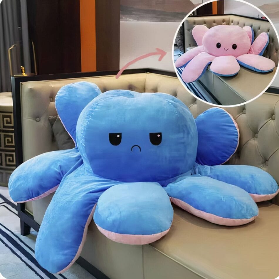 Reuzenknuffel Octopus Omkeerbaar 130 cm Zijdezachte Knuffel Poef De Knuffel