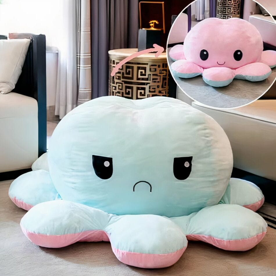 Reuzenknuffel Octopus Omkeerbaar 130 cm Zijdezachte Knuffel Poef De Knuffel