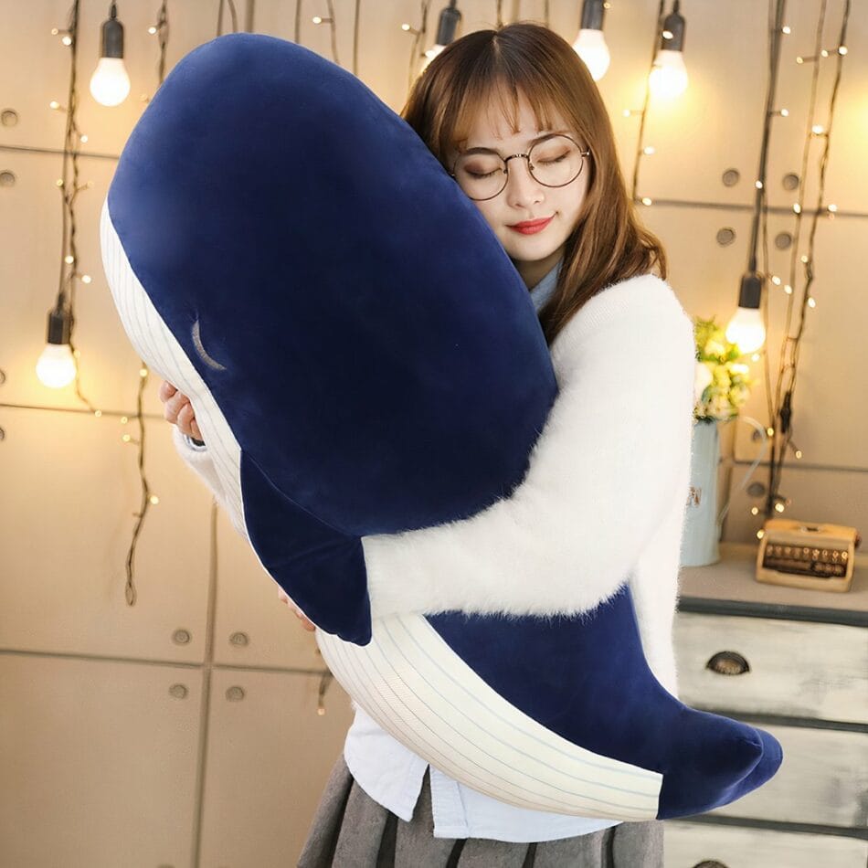 Reuzenknuffel Walvis Marineblauw Superzachte Knuffel Voor Slapen De Knuffel