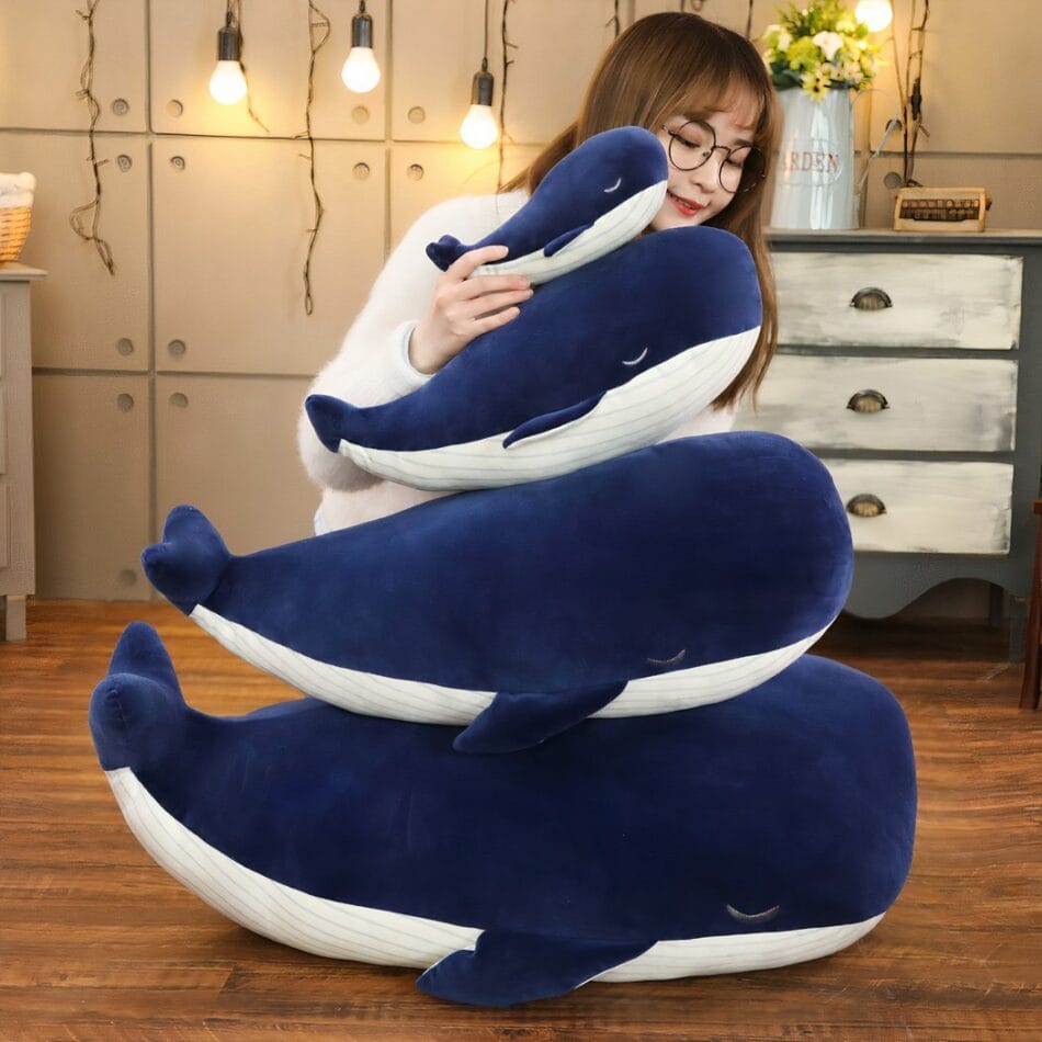 Reuzenknuffel Walvis Marineblauw Superzachte Knuffel Voor Slapen De Knuffel