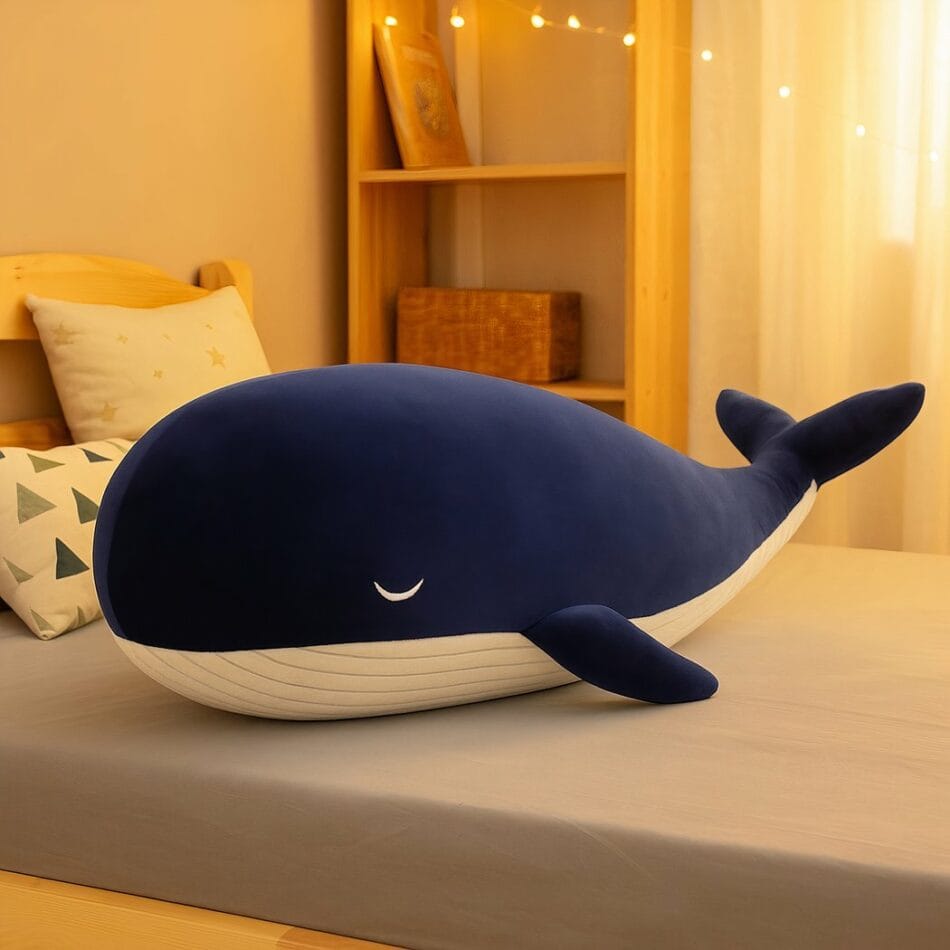 Reuzenknuffel Walvis Marineblauw Superzachte Knuffel Voor Slapen De Knuffel