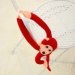 Rode Knuffel Aap Kawaii Met Lange Staart Zachte Speelknuffel De Knuffel