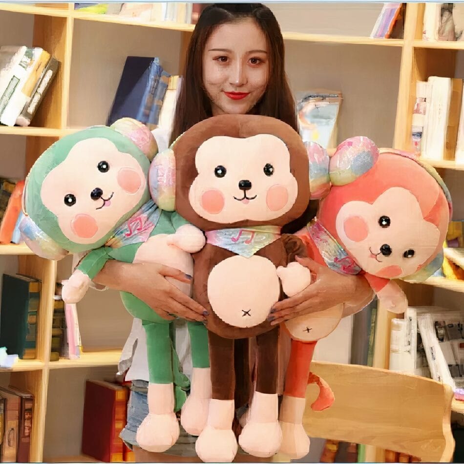 Rode Knuffel Aap Kawaii Ultra Zachte Peluche De Knuffel