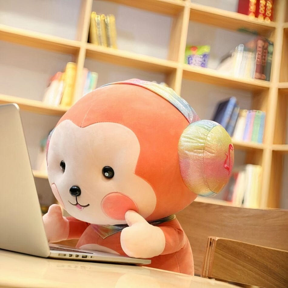 Rode Knuffel Aap Kawaii Ultra Zachte Peluche De Knuffel