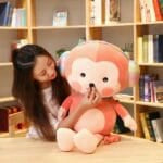 Rode Knuffel Aap Kawaii Ultra Zachte Peluche De Knuffel