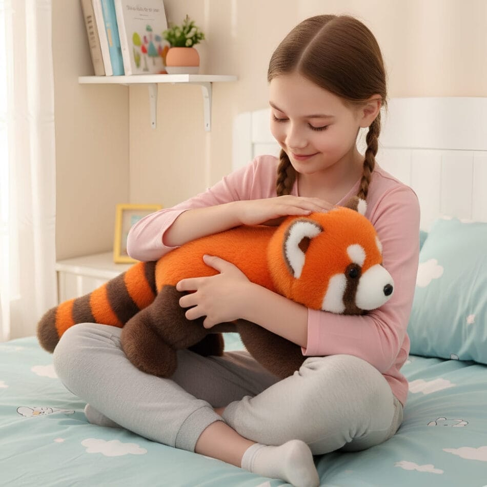Rode Panda Knuffel Ultra Zacht Pluche Knuffelbaar Reisvriendelijk De Knuffel