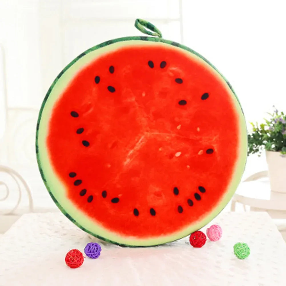 Rond Fruitkussen 33 cm | Kiwi, Watermeloen, Sinaasappel en Meer De Knuffel Watermeloen
