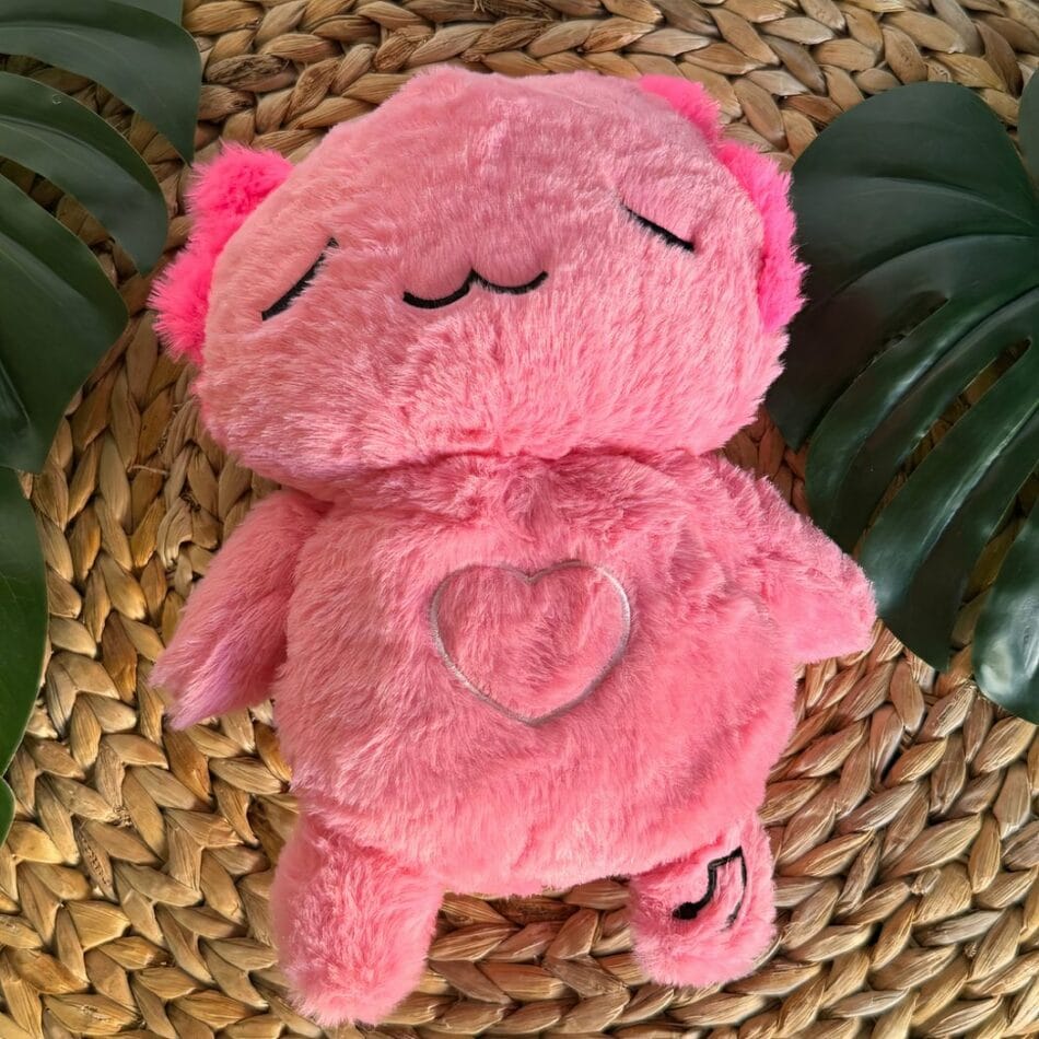 Roze Axolotl Knuffel Nachtlampje Met Ademend Ritme En Slaapliedjes De Knuffel
