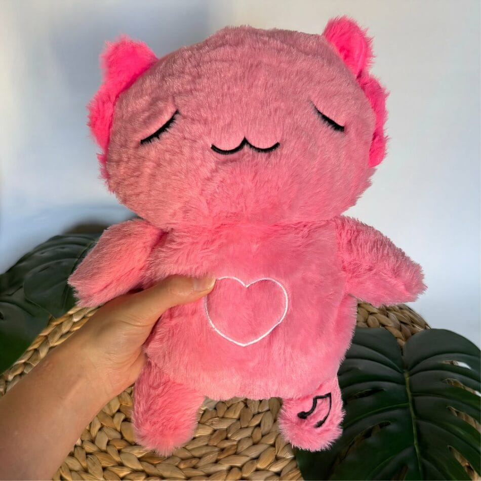 Roze Axolotl Knuffel Nachtlampje Met Ademend Ritme En Slaapliedjes De Knuffel
