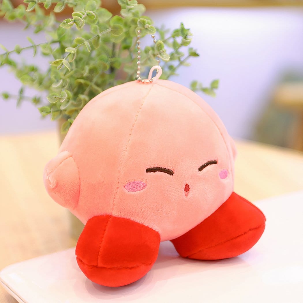 Roze Kirby Knuffel Speelse Hoofd Naar Beneden Pluche De Knuffel