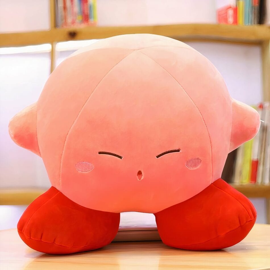 Roze Kirby Knuffel Speelse Hoofd Naar Beneden Pluche De Knuffel