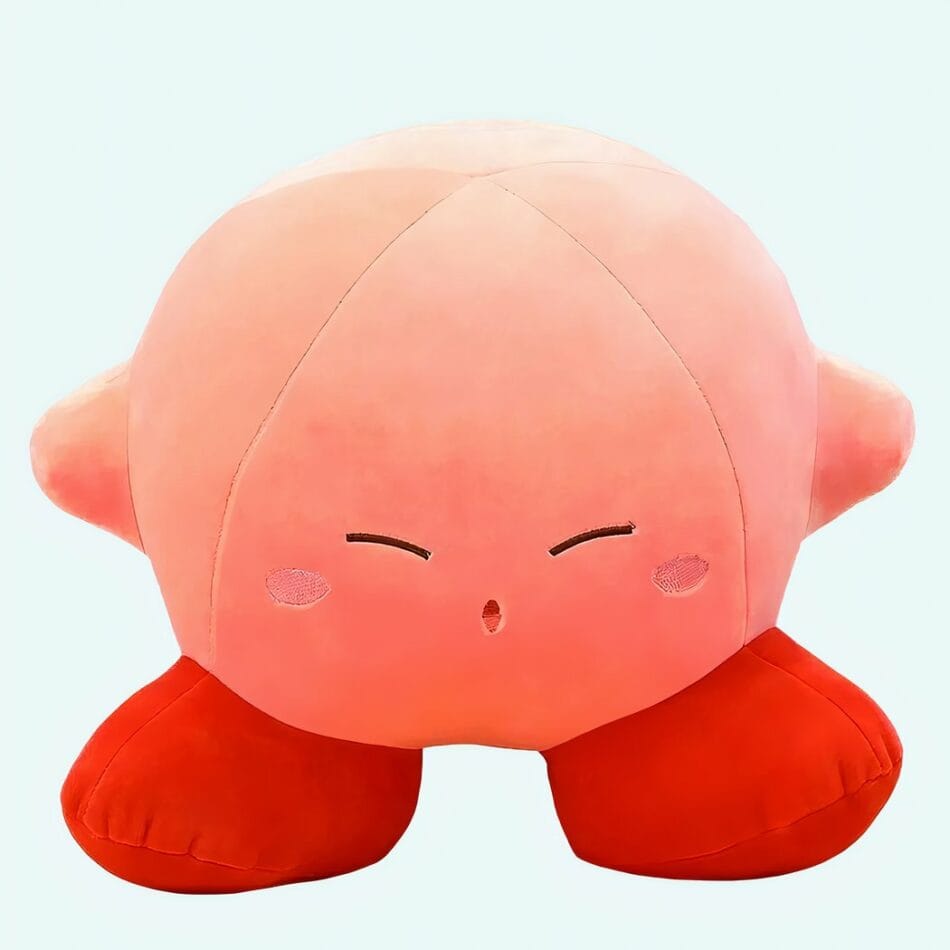 Roze Kirby Knuffel Speelse Hoofd Naar Beneden Pluche De Knuffel