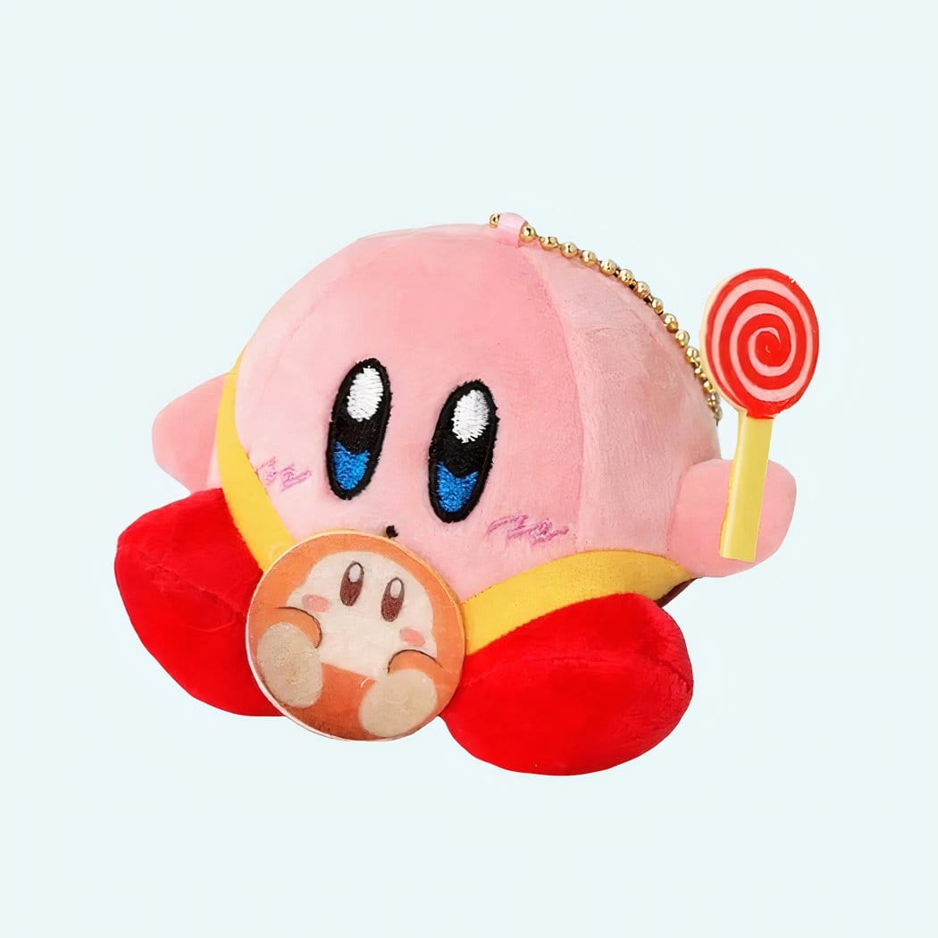 Roze Knuffel Kirby met Suikerstok Pluchebal De Knuffel
