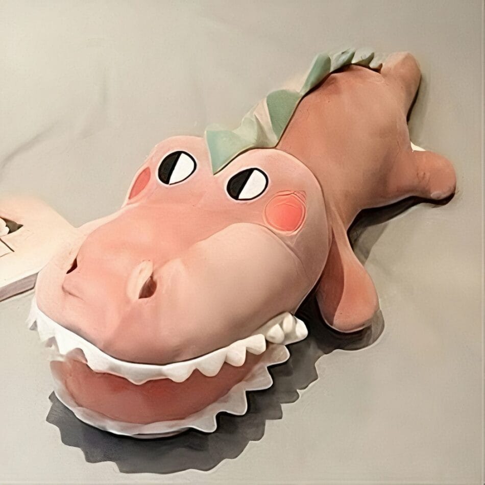 Roze Knuffel Krokodil Met Zacht Kussencomfort De Knuffel