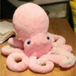 Roze Knuffel Octopus Met Acht Tentakels En Spiraalvormige Tentakels De Knuffel