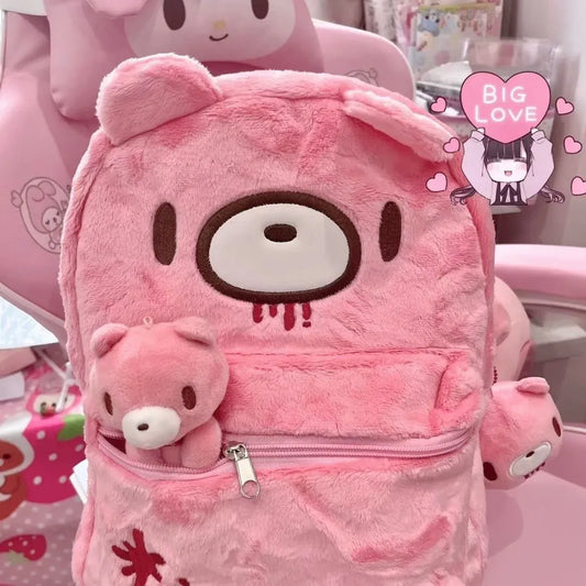 Roze Knuffel Rugzak Y2K | Pluche Kawaii Rugtas De Knuffel