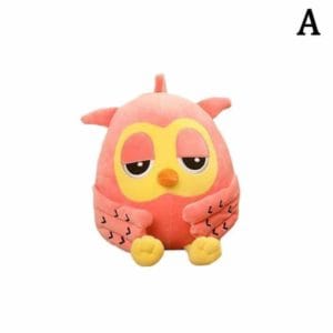Roze Knuffel Uil Superschattig Zacht Met Donkerbruine Ogen De Knuffel