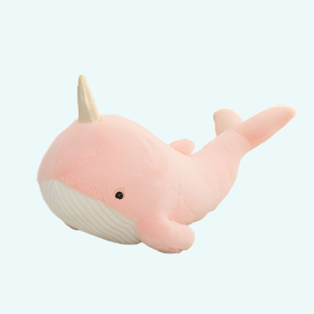 Roze Knuffel Walvis Eenhoorn met Sterretjes en Magische Hoorn De Knuffel 60cm