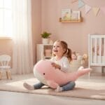 Roze Knuffel Walvis Eenhoorn met Sterretjes en Magische Hoorn De Knuffel 60cm