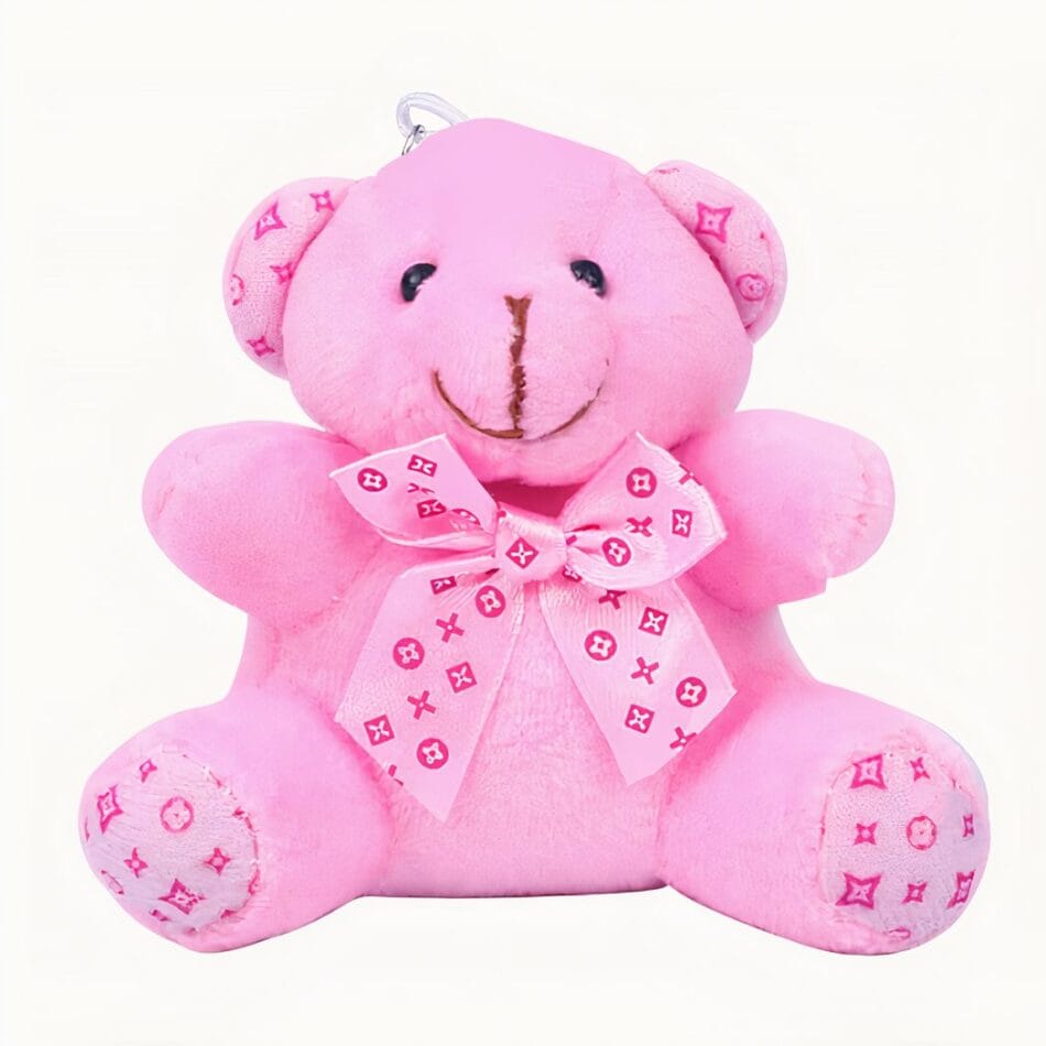 Roze Knuffelbeer Sleutelhanger Zacht en Opgevuld De Knuffel