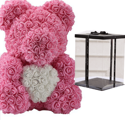 Roze Knuffelbeer Verzamelset Handgemaakt Valentijnsdag Luxe Verpakking De Knuffel
