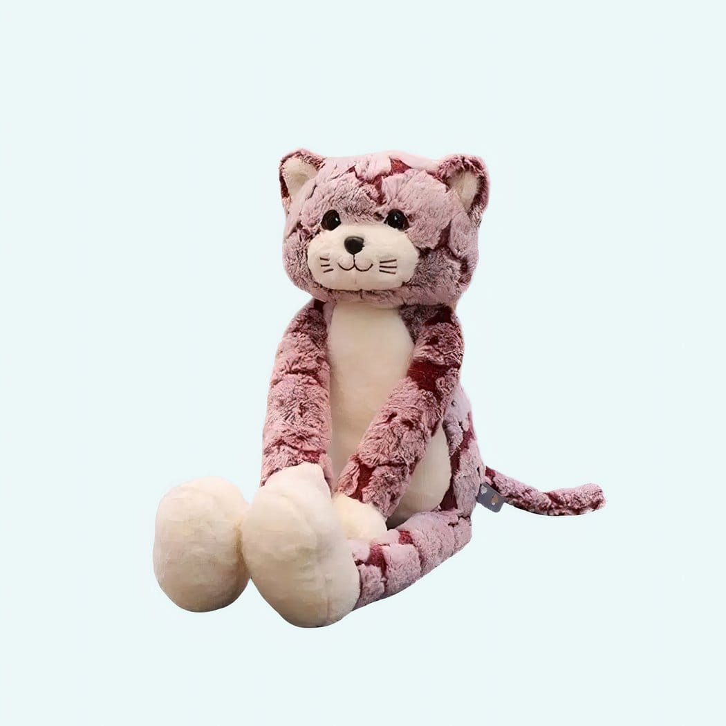 Roze Knuffelkat Lange Poten Zachte Speelkameraad De Knuffel 50-cm