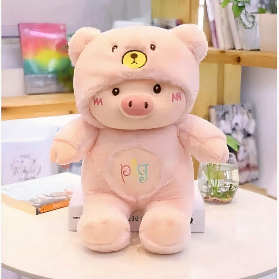 Roze Knuffelvarken Verkleed Als Beer Zachte Pluche Knuffel De Knuffel