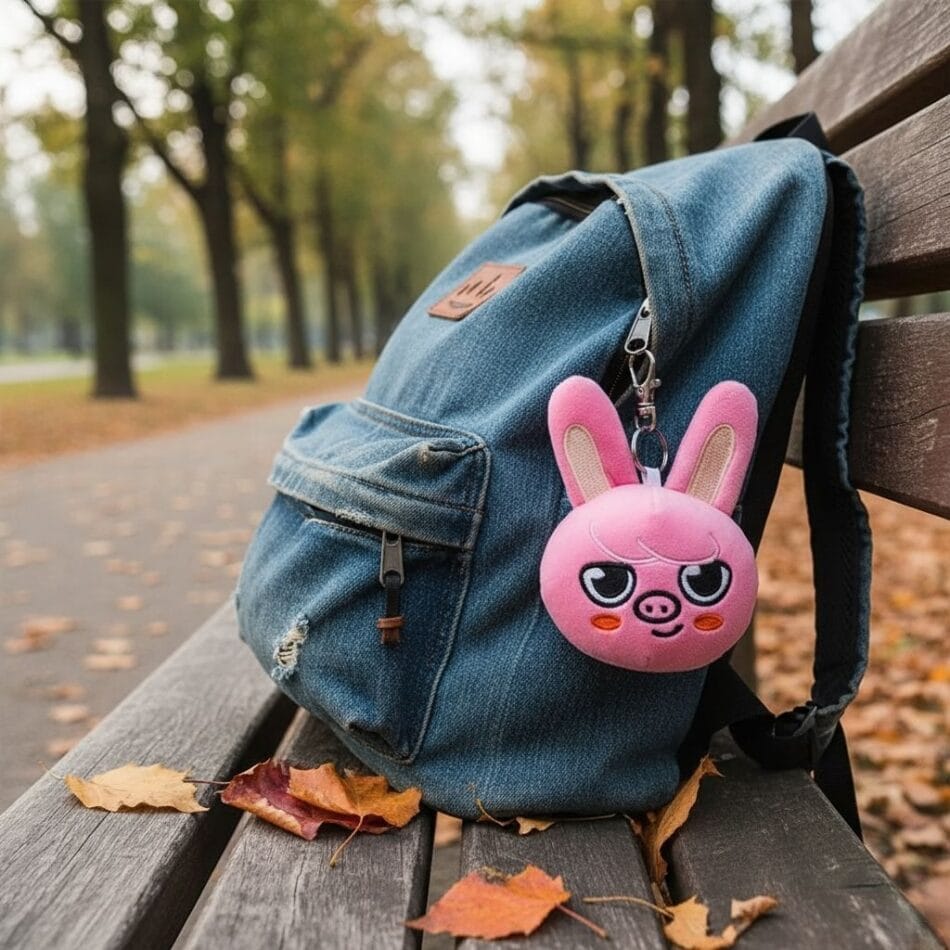 Roze Konijn Knuffel Sleutelhanger Changbin Stray Kids 9 cm De Knuffel