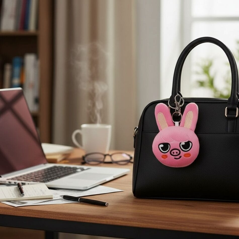 Roze Konijn Knuffel Sleutelhanger Changbin Stray Kids 9 cm De Knuffel