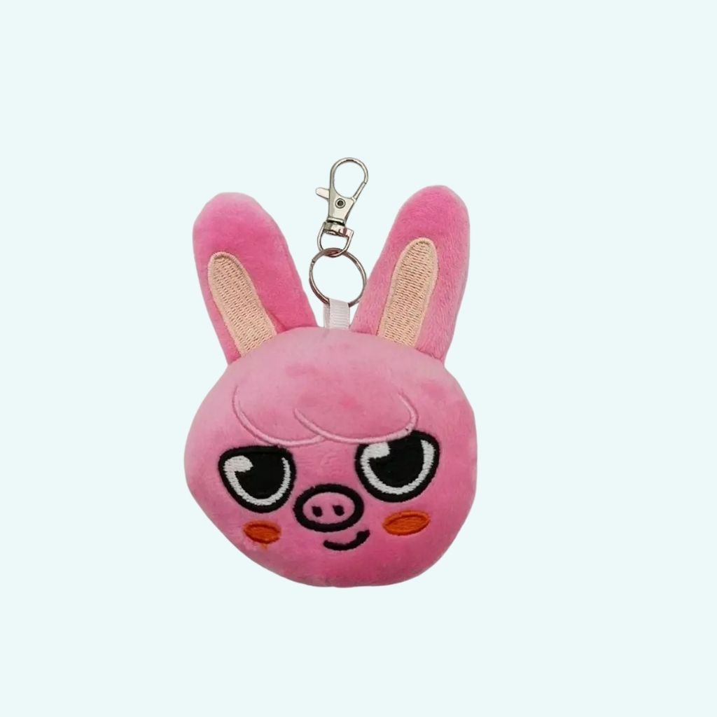 Roze Konijn Knuffel Sleutelhanger Changbin Stray Kids 9 cm De Knuffel