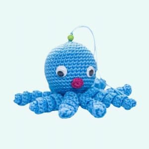 Roze Octopus Knuffel Met Gevlochten Tentakels 12 Cm De Knuffel