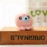 Roze Octopus Knuffel Sleutelhanger Met Blauwe Neus De Knuffel