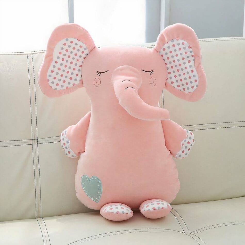 Roze Olifant Knuffel Van Pluche Zachte Textuur Veelgevuld Lijf De Knuffel
