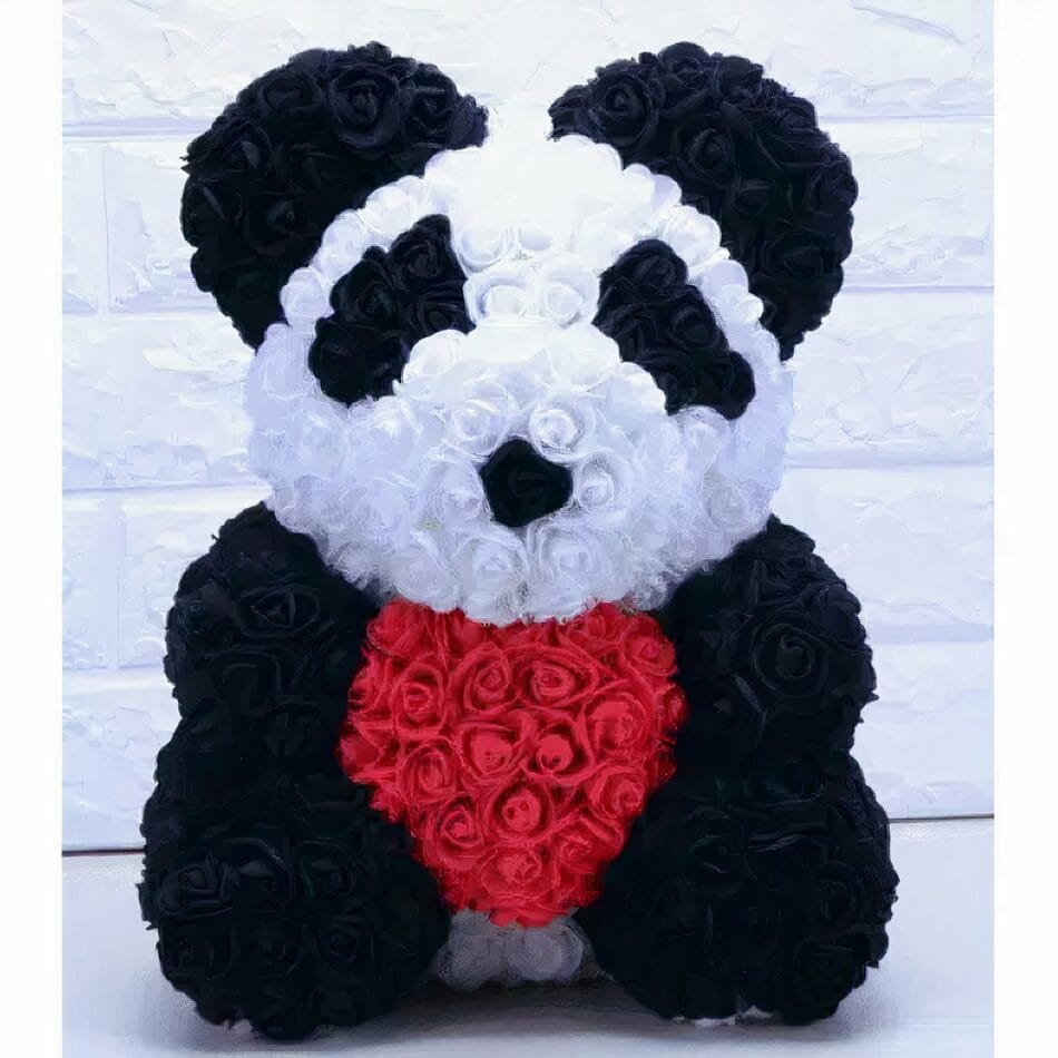 Roze Panda Knuffel Met Rode Accenten Romantische Valentijnsdag Knuffel De Knuffel