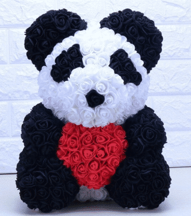 Roze Panda Knuffel Met Rode Accenten Romantische Valentijnsdag Knuffel De Knuffel