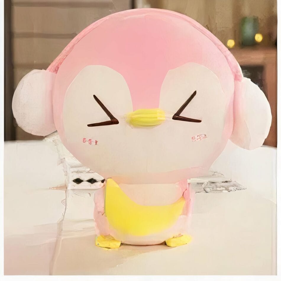 Roze Pinguïn Knuffel Met Zachte Oorkappen Voor Kinderen De Knuffel