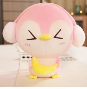 Roze Pinguïn Knuffel Met Zachte Oorkappen Voor Kinderen De Knuffel
