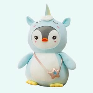 Roze Pinguïn Knuffel Verkleed Als Eenhoorn De Knuffel