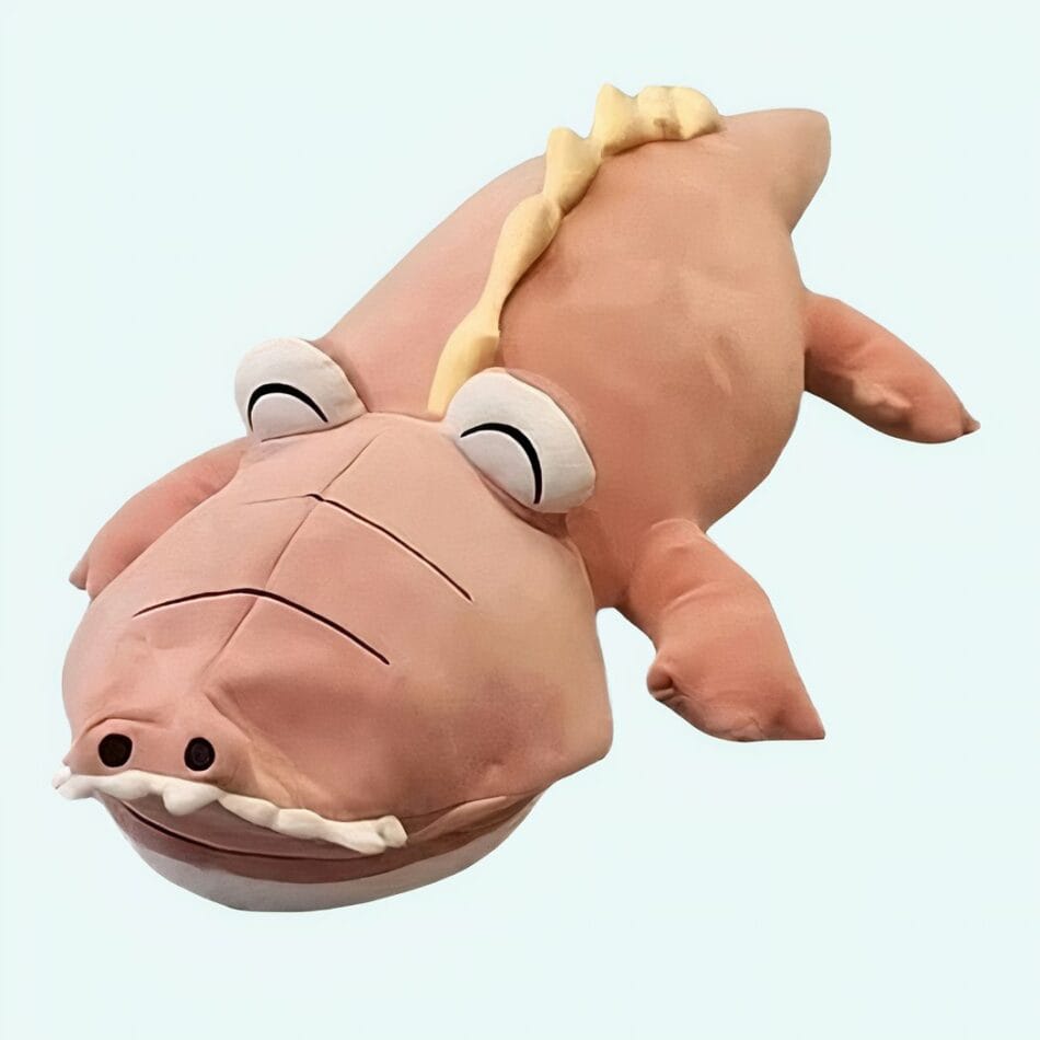 Roze Pluizige Dinosaurus Knuffel met Glimlach De Knuffel