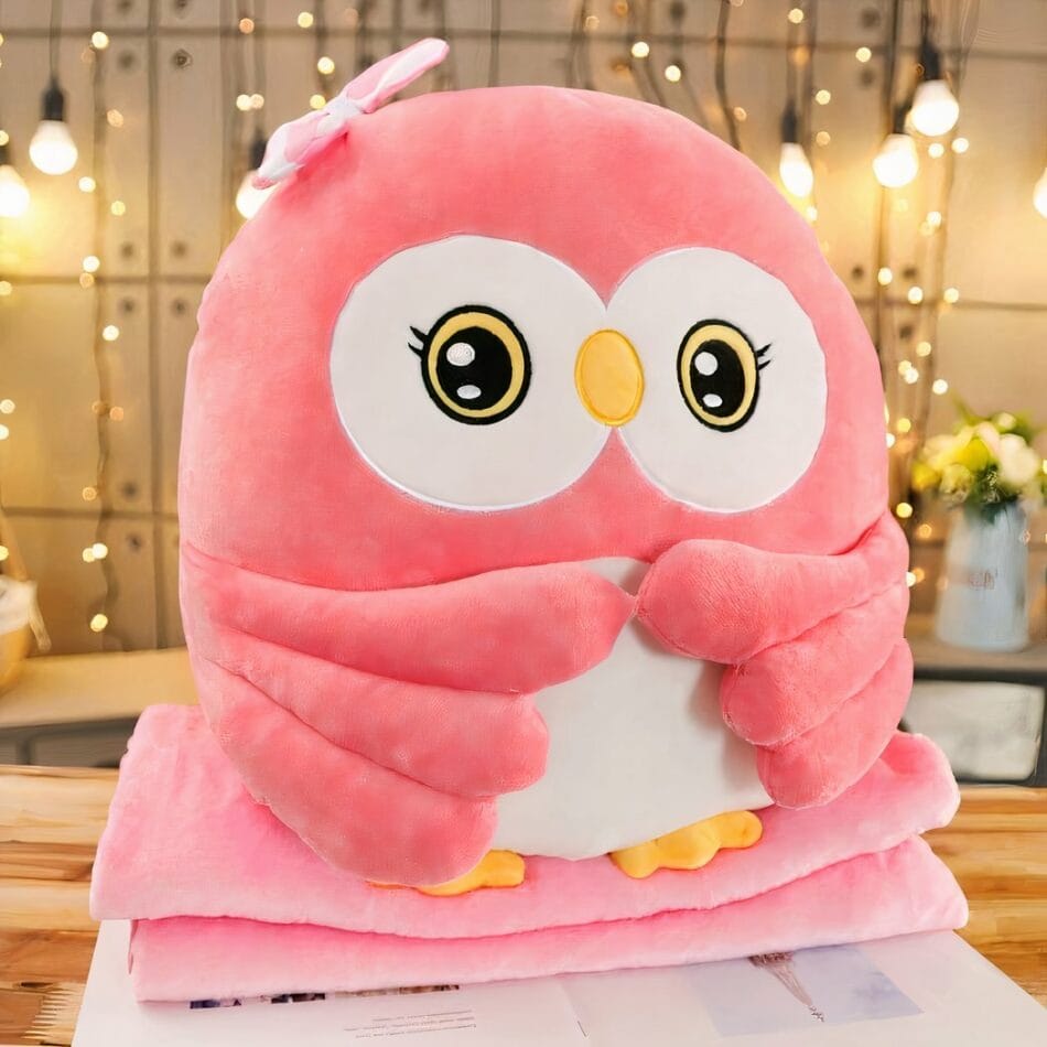 Roze Uil Knuffel Superschattig met Grote Ogen De Knuffel