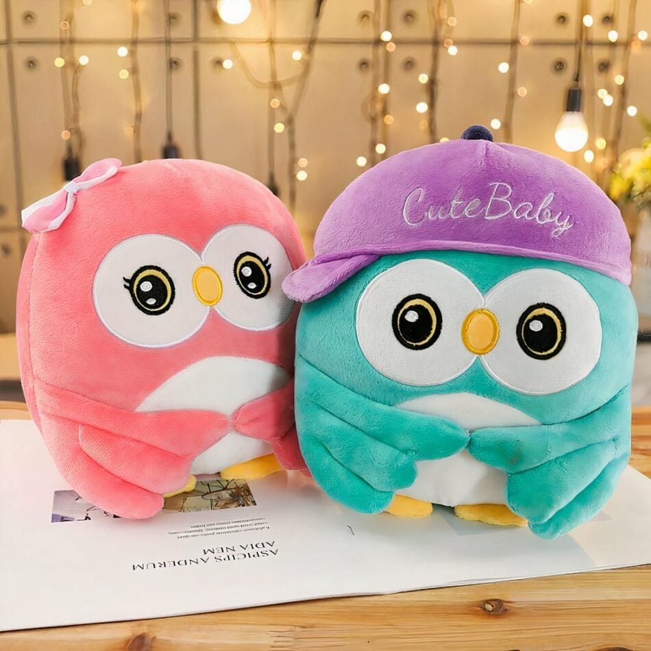 Roze Uil Knuffel Superschattig met Grote Ogen De Knuffel