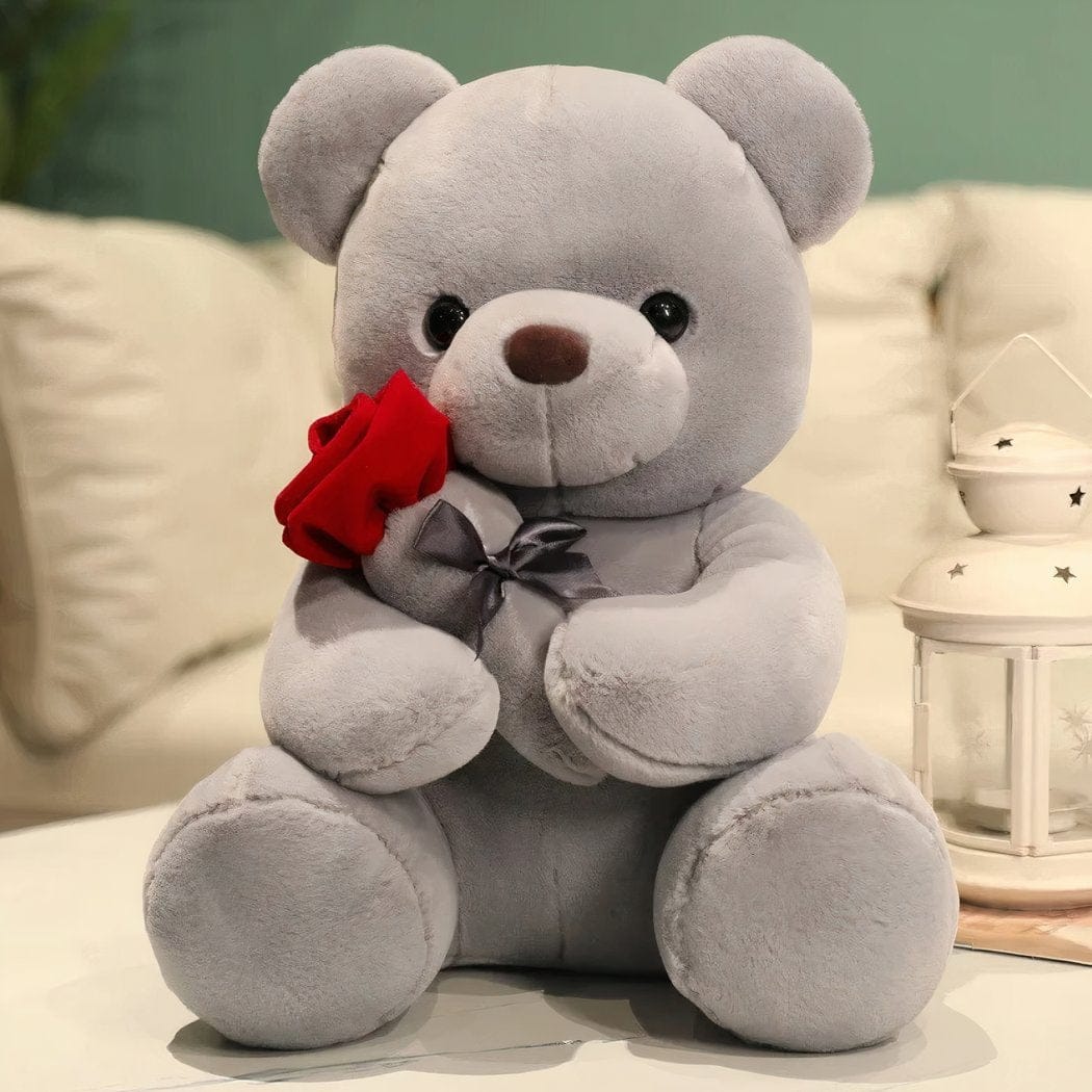 Roze Valentijnsdag Knuffelbeer Met Zachte Vulling De Knuffel grijs