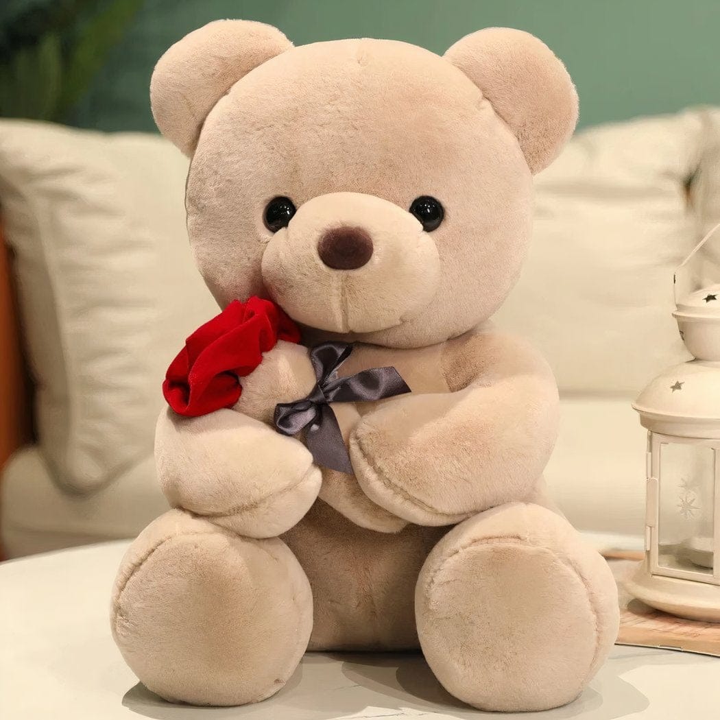 Roze Valentijnsdag Knuffelbeer Met Zachte Vulling De Knuffel beige