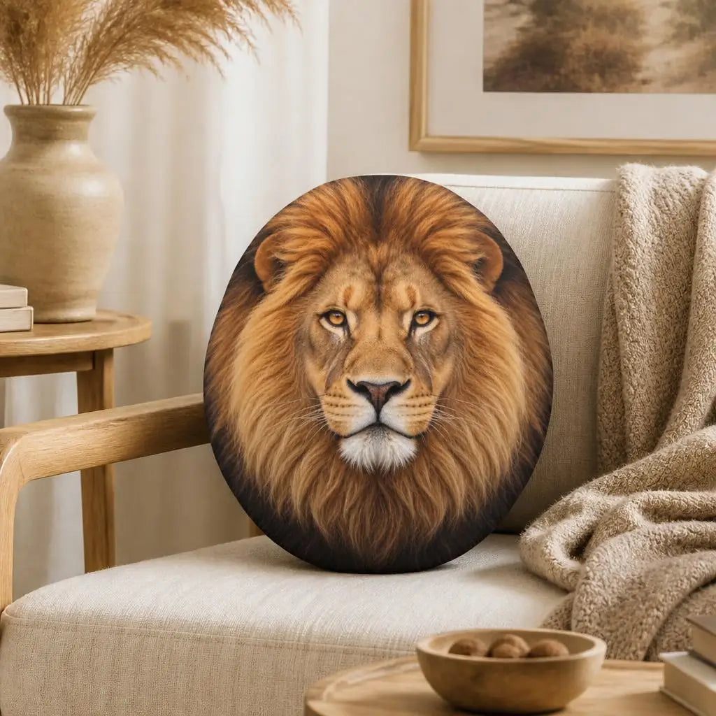 Safari Leeuw Knuffelkussen | Liggende Leeuw Sierkussen De Knuffel