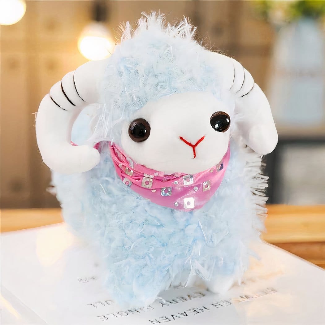 Schattige Geit Knuffel Zachte Boerderijknuffel Voor Meisjes De Knuffel blauw