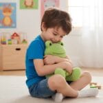 Schattige Groene Kikker Knuffel Met Liefhebbende Uitstraling De Knuffel